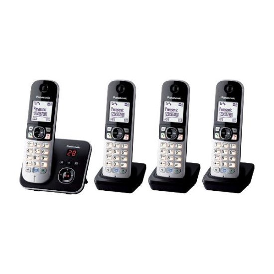 Panasonic KX-TG6824GB téléphone Téléphone DECT Identification de l'appelant Noir, Argent