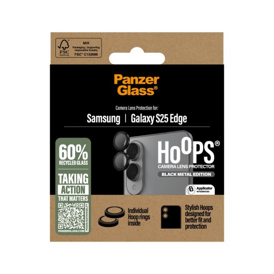 PanzerGlass ® Hoops® Black Camera Lens Protector Samsung S25 Edge Protection d'écran transparent 1 pièce(s) PanzerGlass ® Hoops® Black Camera Lens Protector Samsung S25 Edge Protection d'écran transparent 1 pièce(s)
