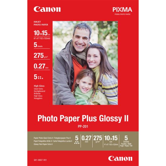 Canon Papier photo brillant extra II 10 × 15 cm PP-201 - 5 feuilles