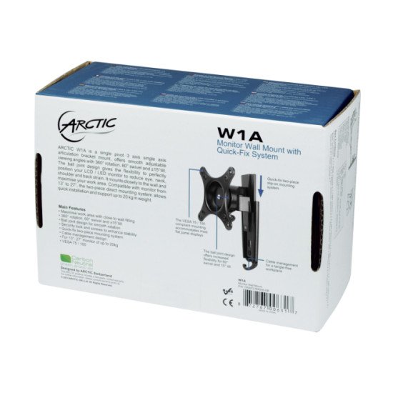 ARCTIC W1A Support écran PC 43" Noir