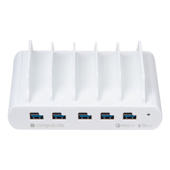 Compulocks 5 Ports USB Charging Dock Station Smartphone, Tablette Blanc Secteur Intérieure