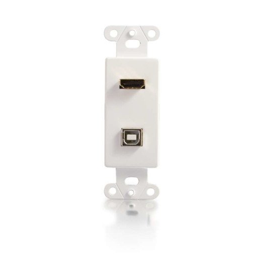 C2G 39702 changeur de genre de câble HDMI F, USB-B F HDMI F, USB-A F Blanc