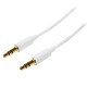 StarTech.com Câble Audio Stéréo Mini-Jack 3.5mm Slim de 2 m - Mâle/Mâle - Blanc