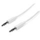 StarTech.com Câble Audio Stéréo Mini-Jack 3.5mm Slim de 3 m - Mâle/Mâle - Blanc StarTech.com Câble Audio Stéréo Mini-Jack 3.5mm Slim de 3 m - Mâle/Mâle - Blanc