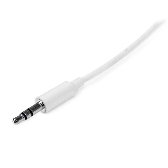 StarTech.com Câble Audio Stéréo Mini-Jack 3.5mm Slim de 3 m - Mâle/Mâle - Blanc