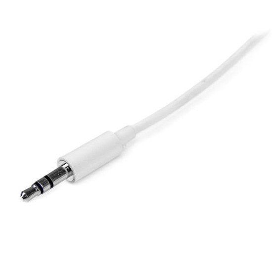 StarTech.com Câble Audio Stéréo Mini-Jack 3.5mm Slim de 3 m - Mâle/Mâle - Blanc StarTech.com Câble Audio Stéréo Mini-Jack 3.5mm Slim de 3 m - Mâle/Mâle - Blanc
