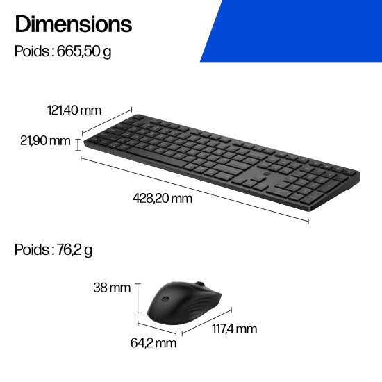 HP Ensemble clavier et souris hybride multi-appareils 495C