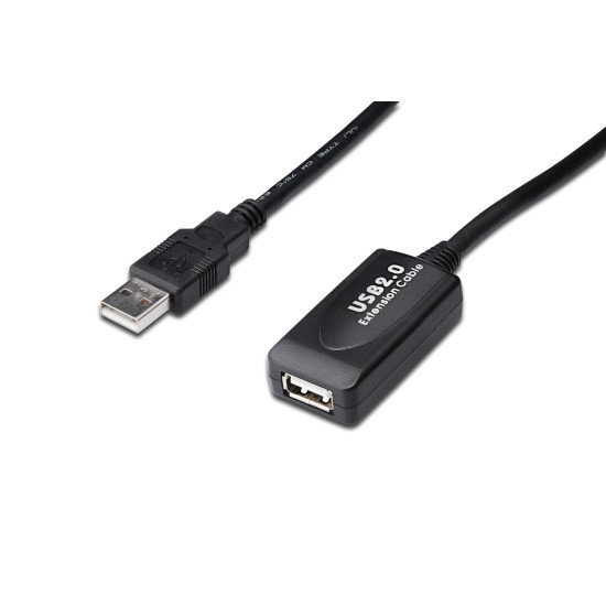 Digitus USB 2.0 15m câble USB USB A Noir