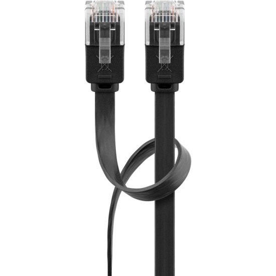 Goobay 95387 câble de réseau Noir 5 m Cat6 U/UTP (UTP) Plat