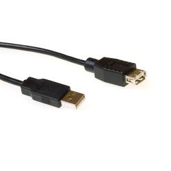 ACT USB 2.0 extension cable, 5.0m, Type A - A, Black câble USB 5 m USB A Noir ACT USB 2.0 extension cable, 5.0m, Type A - A, Black câble USB 5 m USB A Noir