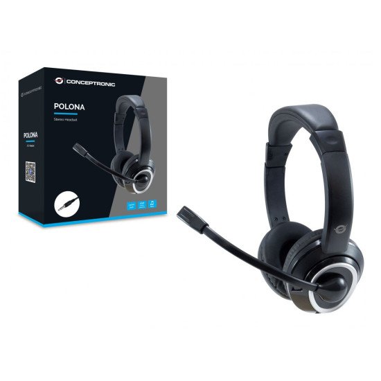 Conceptronic POLONA02B casque Avec fil Arceau Gaming Noir Conceptronic POLONA02B casque Avec fil Arceau Gaming Noir