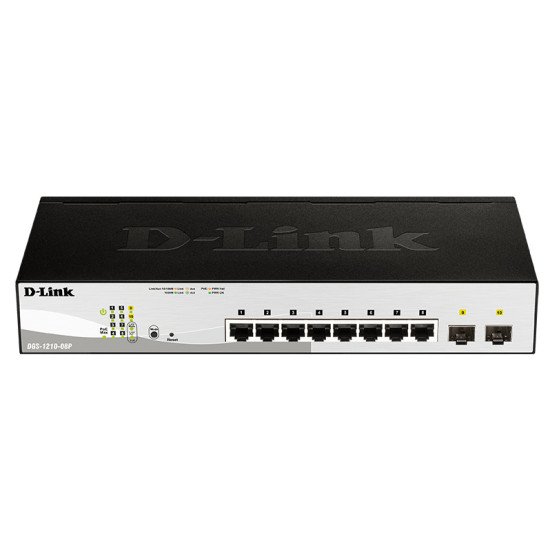 D-Link DGS-1210-08P Géré L2 Gigabit Ethernet (10/100/1000) Connexion Ethernet POE Noir