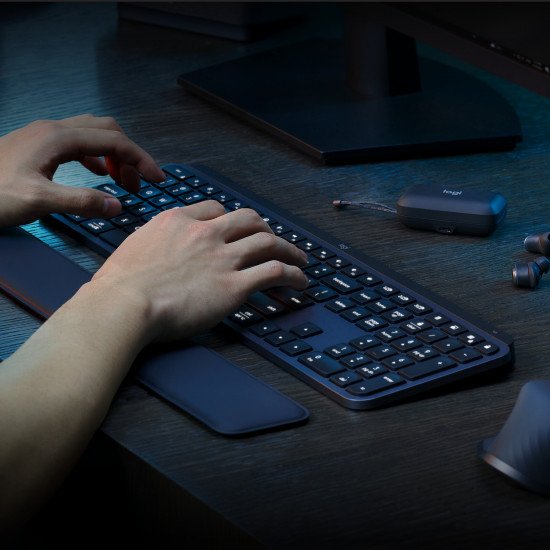 Logitech MX Keys S Combo clavier Souris incluse RF sans fil + Bluetooth AZERTY Belge Graphite