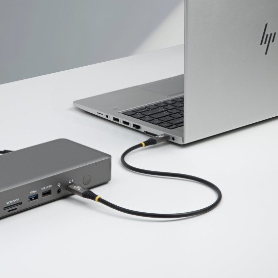 StarTech.com Câble USB4 de 50cm, 80 Gbit/s, Câble USB-C Certifié USB-IF, 240 W PD, 8K 120 Hz/4K 240 Hz DP2.1 DP80, Gaine en TPE, Compatible Thunderbolt 4 - Cordon USB-C Noir