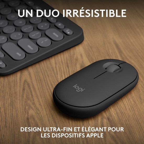 Logitech Pebble 2 Combo for Mac clavier Souris incluse RF sans fil + Bluetooth AZERTY Français Graphite