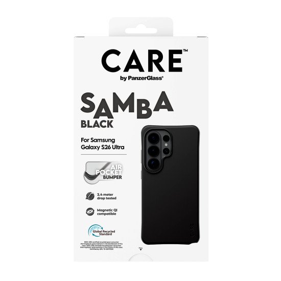 PanzerGlass CARE™ by ® Samba Case Black w. Qi Samsung Galaxy S26 Ultra coque de protection pour téléphones portables Housse Noir