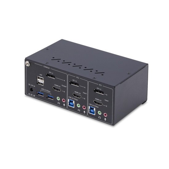 StarTech.com Commutateur KVM 2 Ports DisplayPort et HDMI, 4K 60Hz, 1 Moniteur HDMI et 1 Moniteur DP, Switch KVM 2 Ports, Hub USB 5Gbps 2 Ports, 2 Ports USB HID, Conforme TAA StarTech.com Commutateur KVM 2 Ports DisplayPort et HDMI, 4K 60Hz, 1 Moniteur HDMI et 1 Moniteur DP, Switch KVM 2 Ports, Hub USB 5Gbps 2 Ports, 2 Ports USB HID, Conforme TAA