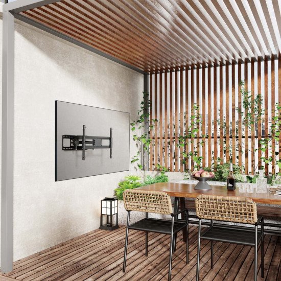 Manhattan Support mural extérieur pour TV/moniteurs (Bras articulé), écrans 37" à 65", Compatibilité VESA : de 200x200 à 600x400 mm (vérifiez les dimensions des quatre trous de fixation à l'arrière), charge max. 50 kg, résistant aux intempéries