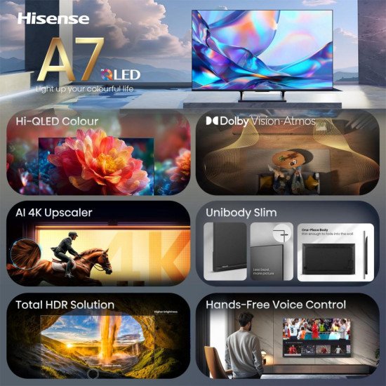 Hisense 50A7DS 127 cm (50") 4K Ultra HD Smart TV Wifi Noir