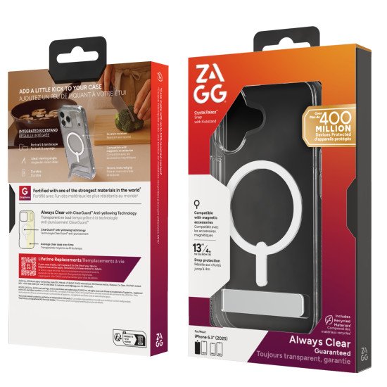 ZAGG Crystal Palace Snap Kickstand coque de protection pour téléphones portables 16 cm (6.3") Housse Transparent ZAGG Crystal Palace Snap Kickstand coque de protection pour téléphones portables 16 cm (6.3") Housse Transparent