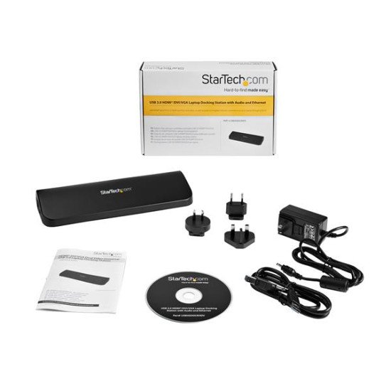 StarTech.com Station d'accueil USB 3.0 universelle double affichage pour PC portable 