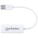 Manhattan Adaptateur Fast Ethernet USB-A, réseau 10/100 Mbit/s, 480 Mbit/s (USB 2.0), RJ45, blanc, garantie 3 ans