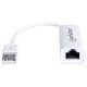 Manhattan Adaptateur Fast Ethernet USB-A, réseau 10/100 Mbit/s, 480 Mbit/s (USB 2.0), RJ45, blanc, garantie 3 ans
