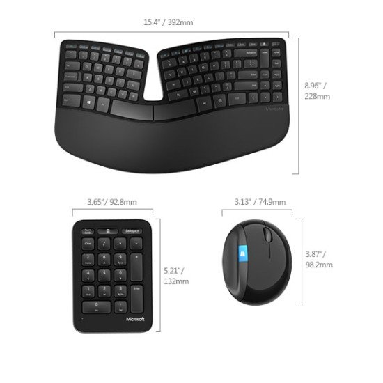 Microsoft Sculpt Ergonomic Desktop Clavier sans fil Noir QWERTZ LU Microsoft Sculpt Ergonomic Desktop Clavier sans fil Noir QWERTZ LU