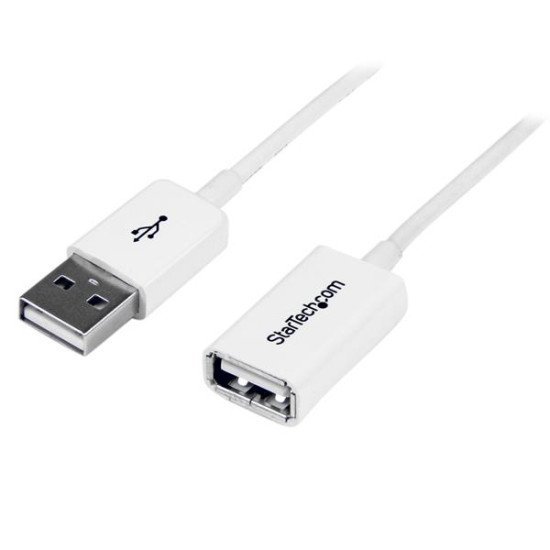 StarTech.com Câble Rallonge USB 1m - Cable USB 2.0 A-A Mâle / Femelle - Blanc