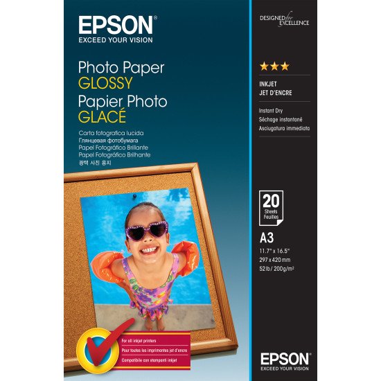 Epson Photo Paper Glossy - A3 - 20 Feuilles
