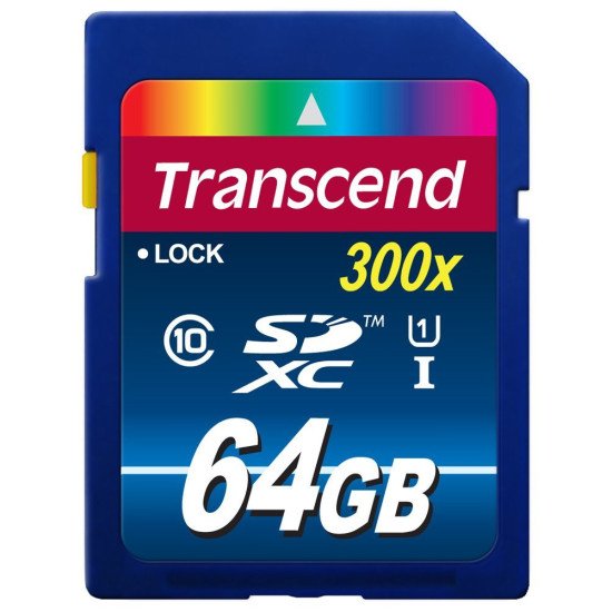 Transcend TS64GSDU1 mémoire flash 64 Go SDXC NAND Classe 10