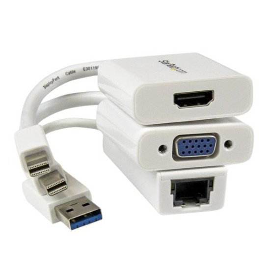 StarTech.com Kit d'accessoires pour Macbook Air - Adaptateurs Mini DP vers VGA / HDMI et USB 3.0 vers Gigabit Ethernet