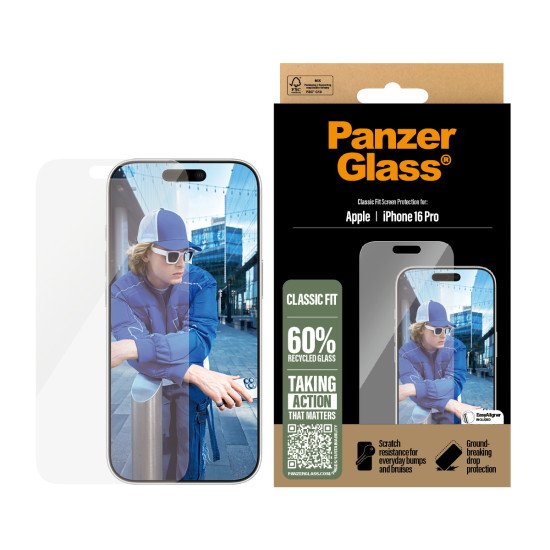 PanzerGlass ® Screen Protector iPhone 16 Pro | Classic Fit Protection d'écran transparent Apple 1 pièce(s)