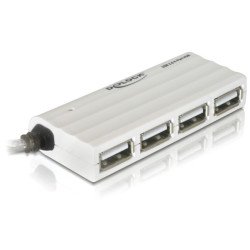 DeLOCK USB 2.0 external 4-port HUB 480 Mbit/s Blanc