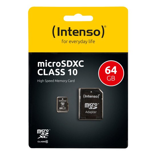 Intenso 64GB MicroSDHC mémoire flash 64 Go MicroSDXC Classe 10