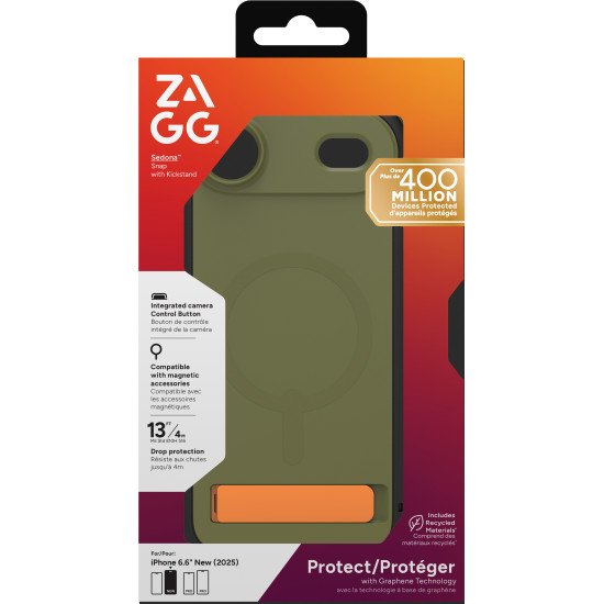 ZAGG Sedona Snap Kickstand coque de protection pour téléphones portables 16,5 cm (6.5") Housse Vert ZAGG Sedona Snap Kickstand coque de protection pour téléphones portables 16,5 cm (6.5") Housse Vert