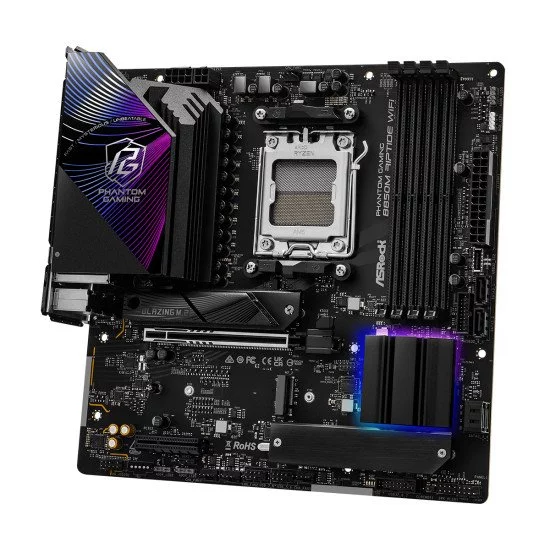 Asrock Phantom Gaming B850M Riptide WiFi AMD B850 Emplacement AM5 micro ATX Asrock Phantom Gaming B850M Riptide WiFi AMD B850 Emplacement AM5 micro ATX