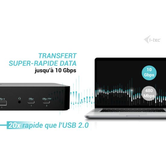 i-tec Universal Intelligent Dual Display Docking Station + Power Delivery 100W i-tec Universal Intelligent Dual Display Docking Station + Power Delivery 100W