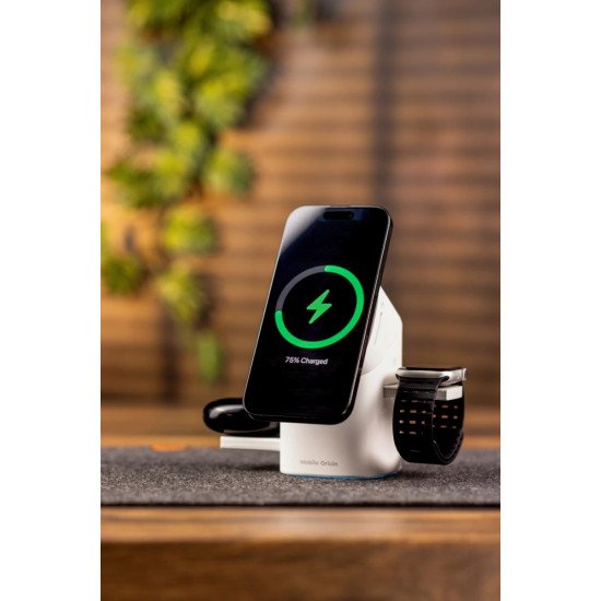 Mobile Origin WCHS-PW11-WHT chargeur d'appareils mobiles Smartphone, Smartwatch, Casques Blanc USB Recharge sans fil Charge rapide Intérieure