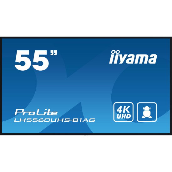 iiyama PROLITE Carte A numérique 139,7 cm (55") LED Wifi 500 cd/m² 4K Ultra HD Noir Intégré dans le processeur Android 11 24/7