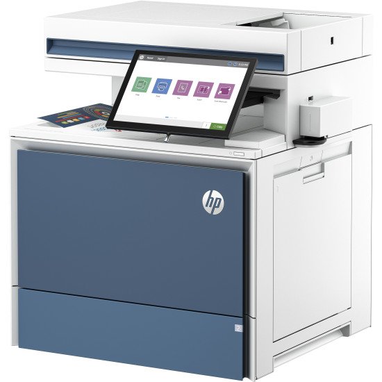 HP Color LaserJet Enterprise Flow Imprimante MFP 5800zf, Impression, copie, scan, fax, Chargeur automatique de documents; Bacs haute capacité en option; Écran tactile; Cartouche TerraJet