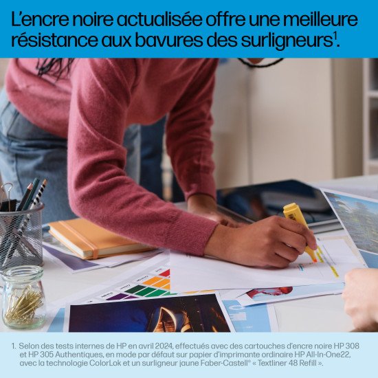 HP 308 Cartouche d'encre authentique Noir