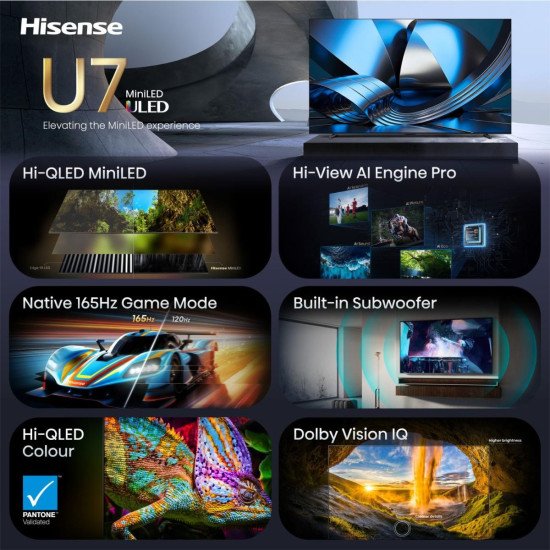 Hisense 100U7DSE 2,54 m (100") 4K Ultra HD Smart TV Wifi Noir