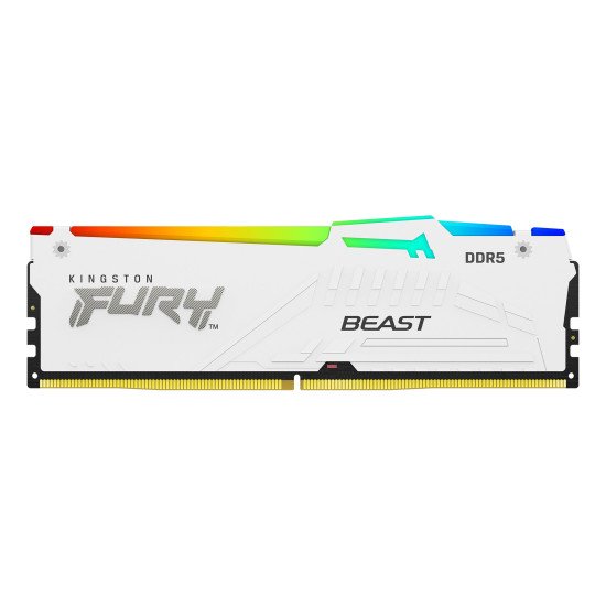 Kingston Technology FURY Beast 64GB DIMM 5200MT/s DDR5 CL40 Kit of 2 White RGB XMP module de mémoire