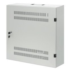 Intellinet Coffret mural 19" extra-plat avec rails 4U horizontaux et 2U verticaux, profondeur 170 mm, idéal AV/multimédia/surveillance, assemblé, gris RAL 7035