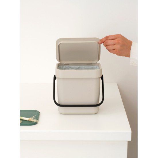 Brabantia Sort & Go 3 L Rectangulaire Plastique recyclé Beige