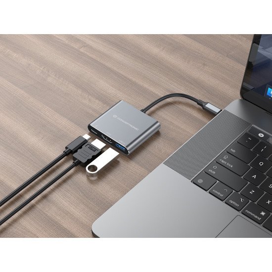 Conceptronic DONN18G station d'accueil Avec fil USB 3.2 Gen 1 (3.1 Gen 1) Type-C Gris Conceptronic DONN18G station d'accueil Avec fil USB 3.2 Gen 1 (3.1 Gen 1) Type-C Gris