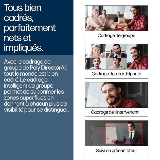 HP Poly Caméra intelligente TAA Poly Studio E60 4K MPTZ avec zoom optique 12x
