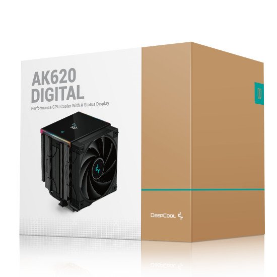 DeepCool AK620 DIGITAL Processeur Refroidisseur d'air 12 cm Noir 1 pièce(s) DeepCool AK620 DIGITAL Processeur Refroidisseur d'air 12 cm Noir 1 pièce(s)