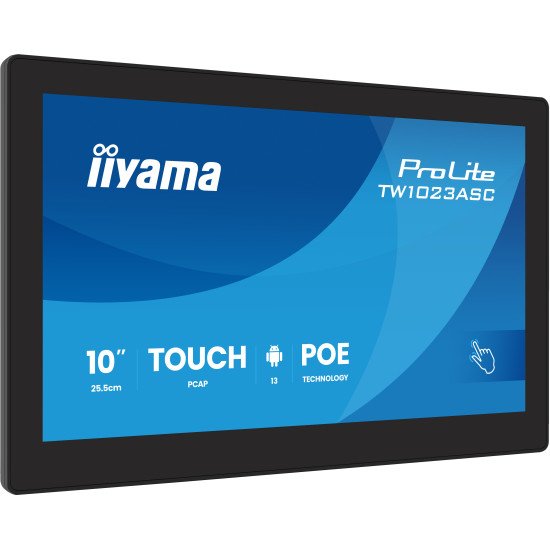 iiyama TW1023ASC-B3P Écran d'affichage dynamique Écran plat de signalisation numérique 25,6 cm (10.1") Wifi 450 cd/m² HD Noir Écran tactile Intégré dans le processeur Android 24/7